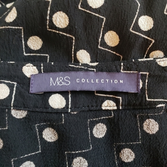 Polka dot print black short sleeve midi dress - Picture 11 of 12